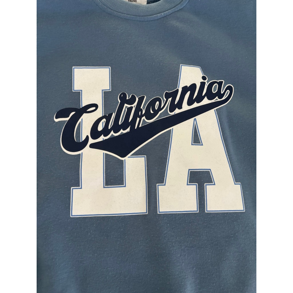 Women's Refuge Blue California LA Graphic Sweatshirt Size L - Picture 2 of 5
